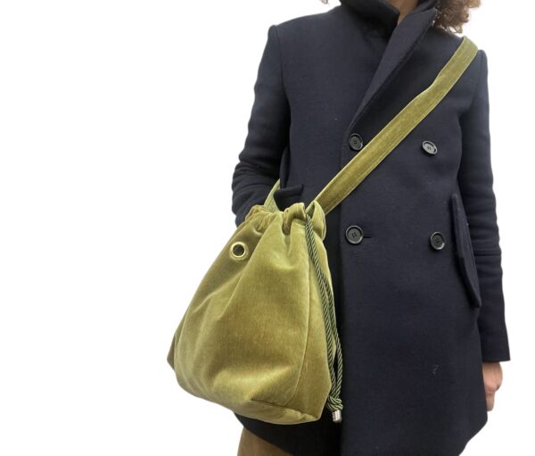 Borsa "Colette" a tracolla  velluto verde - immagine 2