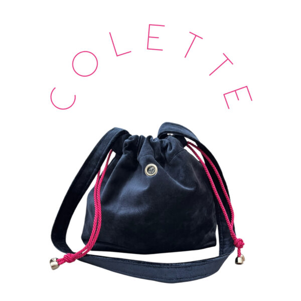 Borsa "Colette" a tracolla  velluto melanzana - immagine 3